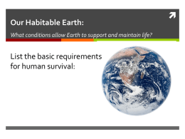 Our Habitable Earth