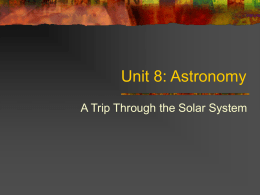 Unit 8: Astronomy