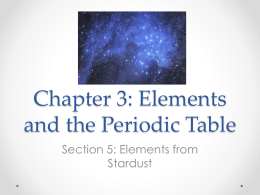Chapter 3: Elements and the Periodic Table