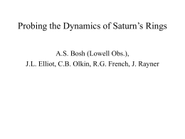 Probing the Dynamics of Saturn`s Rings