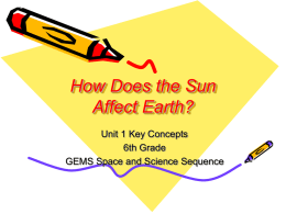 Unit 1 How Does the Sun Affect Earth?