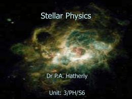 Stellar Physics - University of Reading