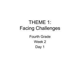 THEME 1: Facing Challenges