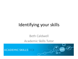 Identifying your skills