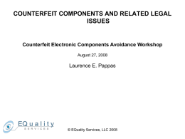 counterfeit components and related legal issues