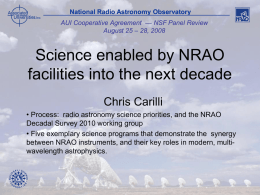 AUI CA science talk - National Radio Astronomy Observatory