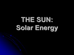 Solar Energy The Sun as a Star