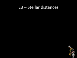 E3 – Stellar distances