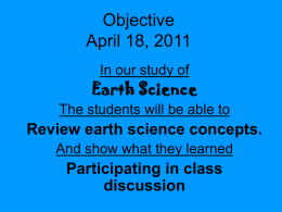 Objective April 18, 2011