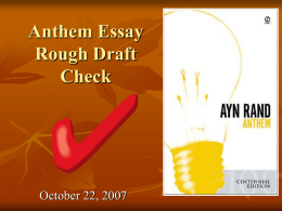 Anthem Essay Rough Draft Check
