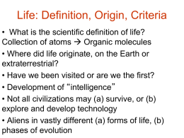 Life: Definition, Origin, Criteria