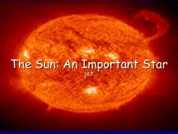 14.7 The Sun - An Important Star