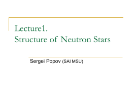 Structure of Neutron Stars - Relativistic Astrophysics Department