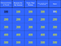 Science - Earth, Moon and Sun Jeopardy from class