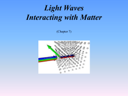 Chapter 7: Light Waves Interacting with Matter