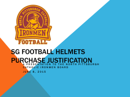 SG Helmets - North Pittsburgh Catholic Ironmen
