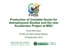 Production of Unstable Nuclei for Astrophysical Studies and the new