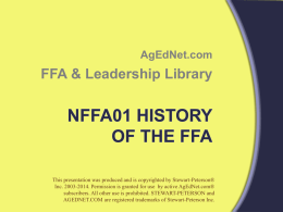 NFFA01 History of the FFA