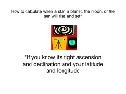 How to calculate when a star will rise and set