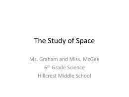 The Study of Space - Crestmont Elementary School