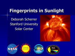 Fingerprints in Sunlight - Stanford Solar Center