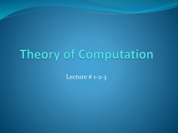 TOC Lecture # 1-2-3