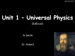 Unit P1 - Universal Physics 1