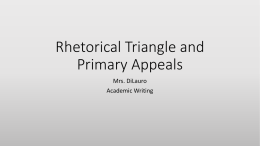 Rhetorical Triangle and Primary Appeals