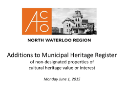 Municipal Heritage Registerx