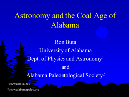 Astronomy and the Coal Age of Alabama