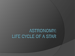 Life Cycle of A Star