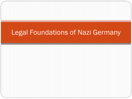 Legal Foundations of Nazi Germany