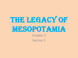 The Legacy of Mesopotamia - Manasquan Public Schools