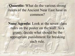 Quaestio: What do the various strong rulers of the Ancient
