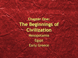 Chapter One: The Beginnings of Civilization