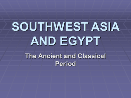 SOUTHWEST ASIA AND EGYPT