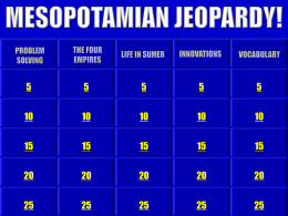 MESOPOTAMIAN JEOPARDY