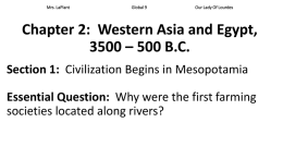 Chapter 2: Western Asia and Egypt, 3500 * BC