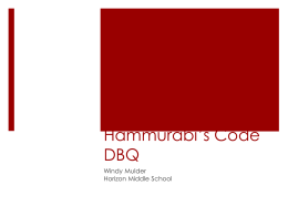 Intro to Hammurabi*s Code DBQ