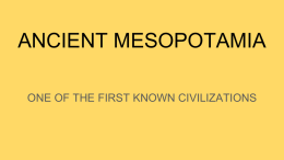 Notes for Mesopotamia