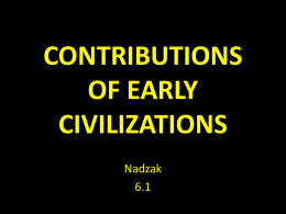 contributions of early civilizations