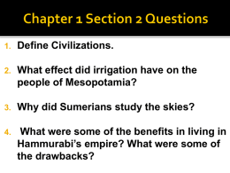 Section 2 Introduction: Mesopotamian Civilization