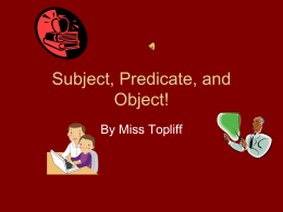 Subject, Predicate, and Direct Object Cheer!!!