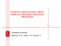 Student`s reflections about podcast creation and usage processes