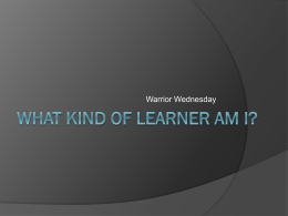 Week 3 - What kind of learner am I