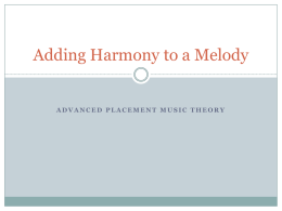 Adding Harmony to a Melody - WCU Music Tech Standards Class