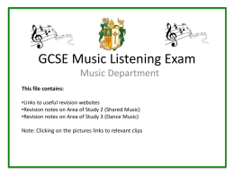 GCSE Music Listening Revision