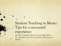 Student Teaching in Music PowerPoint Presentation