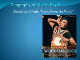 Geography of Music: Day 2
