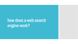 How does a web search engine work